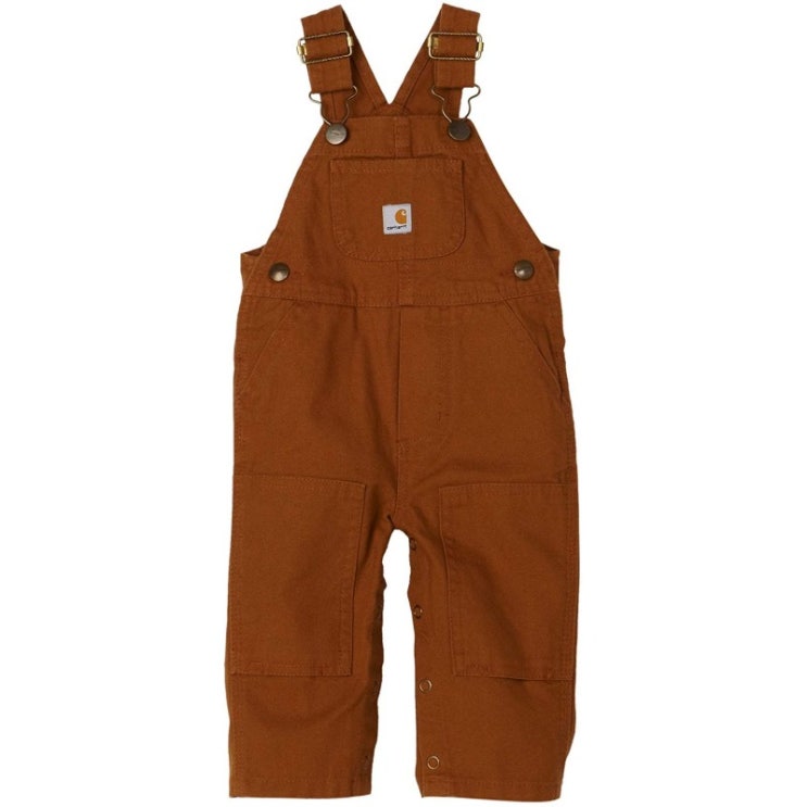   Carhartt Babyboys 유아 세척 오리 턱받이 전반적으로 Brown 3 Mo