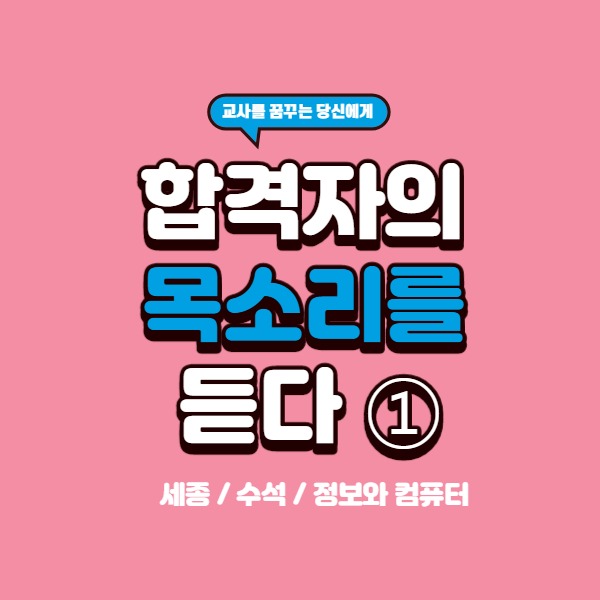  [2019합격수기] 세종에서 수석한 선생님의 이야기 : )