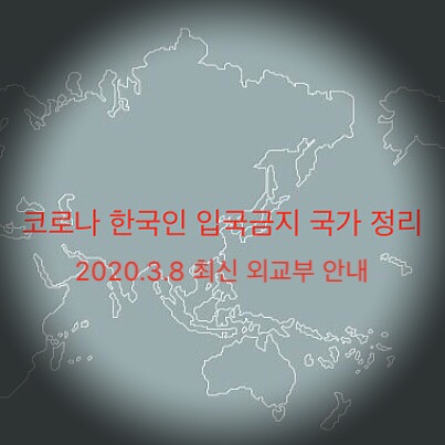  코로나 바이러스 한국인 입국 금지 나라 103개국(3.8최신) / 서이추 환영
