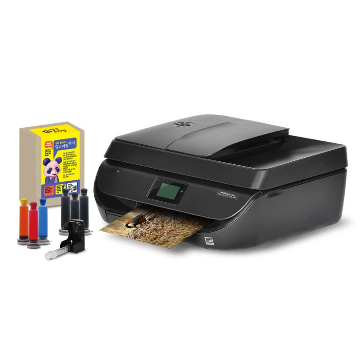 HP 오피스젯 4650 무한잉크복합기 팩스복합기 프린터 잉크젯 복합기, HP4650 팩스복합기 + 잉크리필킷