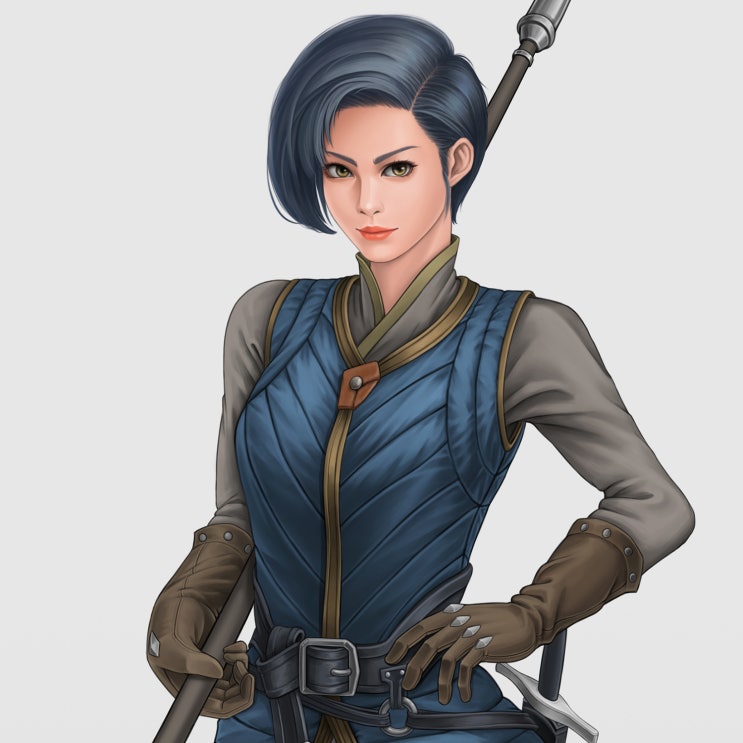  극을 든 중세병사-1