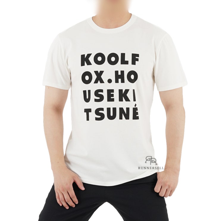   19FW 메종키츠네 KOOL FOX 남성 화이트 반팔티셔츠 DM00131KJ0008