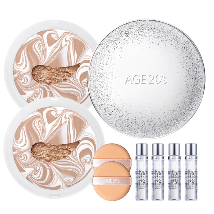  [품절예상][가성비굿]에이지투웨니스 스파클케이스 + 리필 12.5g x 2p + 앰플 10ml x 4p, 화이트베이지(21호), 1세트 제품을 놓치지 마세요~~