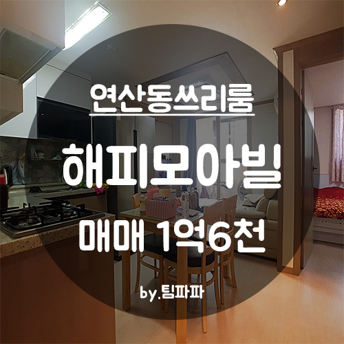  [부산 연산동/연산역] 신혼부부 강추!! 더블역세권 쓰리룸 해피모아빌 20평형 소형아파트 매매