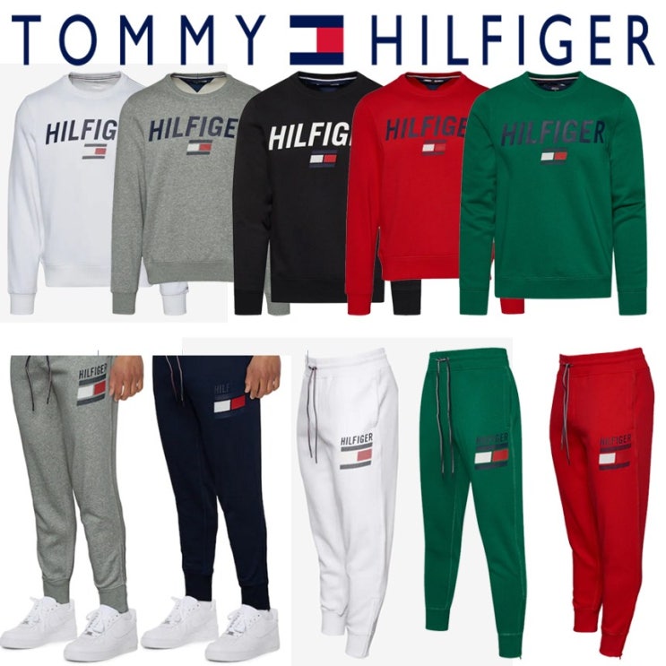   해외 미국정품 Tommy Hilfiger Chad 타미힐피거 차드 남자 맨투맨 긴팔티셔츠 및 트레이닝팬츠 바지