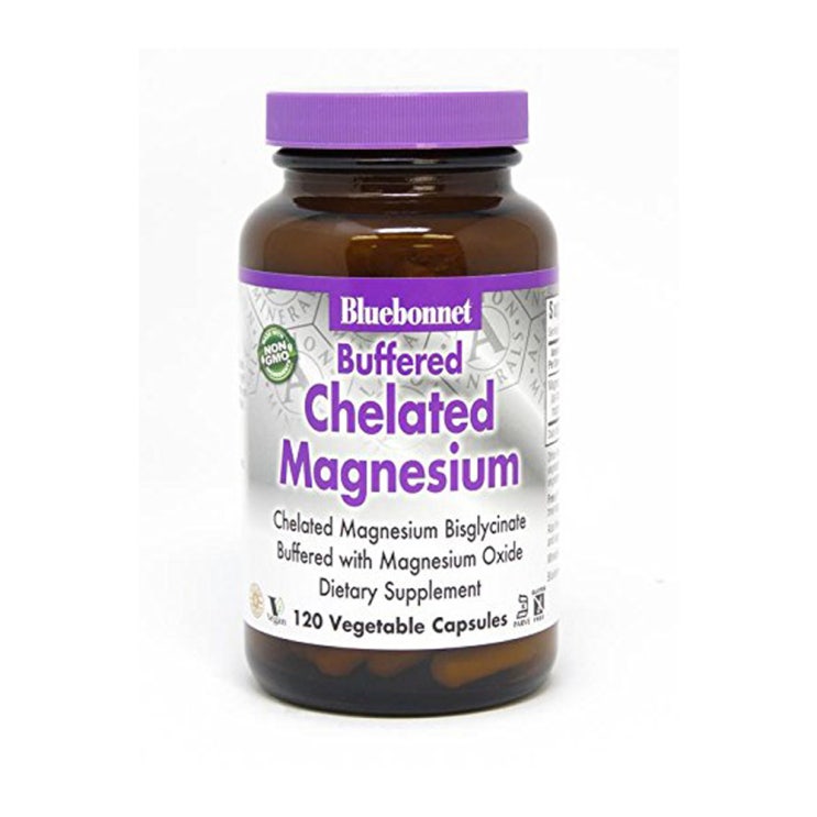   Bluebonnet 블루보넷 버퍼드 킬레이트 마그네슘 Chelated Magnesium 120 베지 캡슐 1개