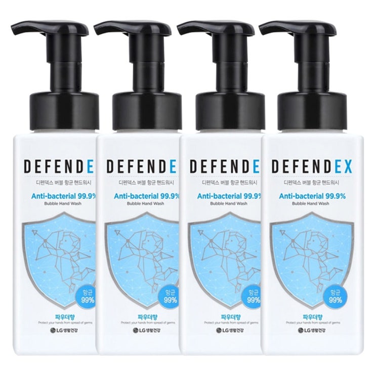  엘지 디펜덱스 버블핸드워시 500ml 파우더향 X 4개