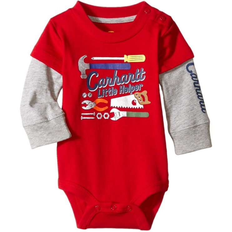   Carhartt Baby Boys의 작은 도우미 Bodyshirt 진한 빨강 3 개월