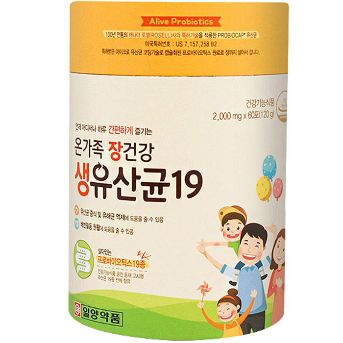 [봄세일]  일양약품 온가족 장건강 생유산균19 120g 1개  제품후기