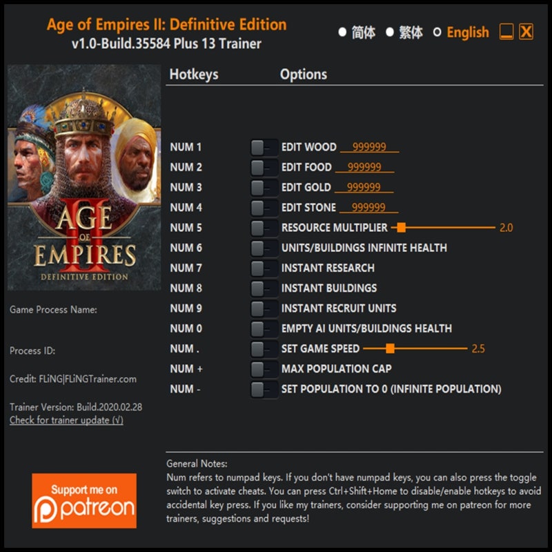 200229 에이지 오브 엠파이어 2 디피니티브 에디션 트레이너 Age Of Empires Ii Definitive Edition Trainer V1 0 13 3dm 네이버 블로그