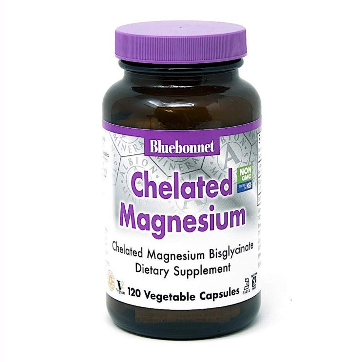   Bluebonnet Chelated Magnesium 200mg 블루보넷 킬레이트 마그네슘 120정 1개 120