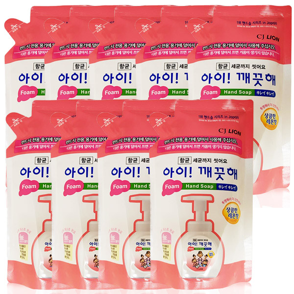 아이깨끗해 핸드워시 레몬향 리필, 200ml, 9개