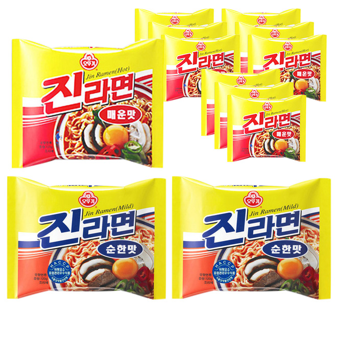  오뚜기 진라면 매운맛 10p  순한맛 2p 12개