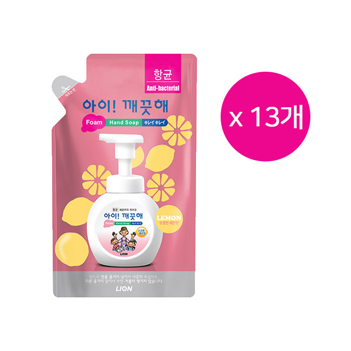  아이깨끗해 핸드워시 레몬향 리필, 200ml, 13개