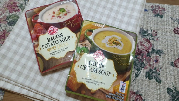  오뚜기 신제품 파우치스프 (콘 크림, 베이컨감자 스프) #간편 #맛있