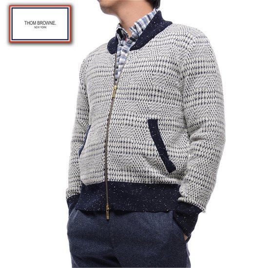 톰브라운 QR인증 15F/W 남성 짚업 니트 아우터 MKJ003A00015_982_15F
