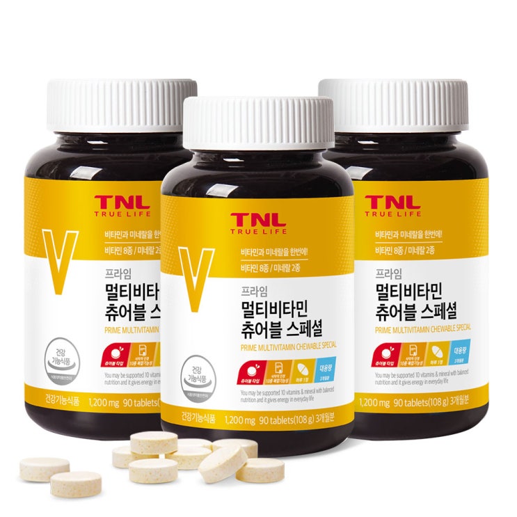  ️[특가세일 ] 트루앤라이프 티엔엘 프라임 멀티비타민 츄어블 스페셜 108g 3개입 리뷰 보셨나요?