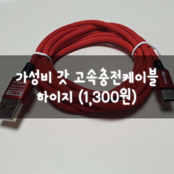  스마트폰 고속충전케이블 하이지 IT찰떡궁합이란 바로 이런것
