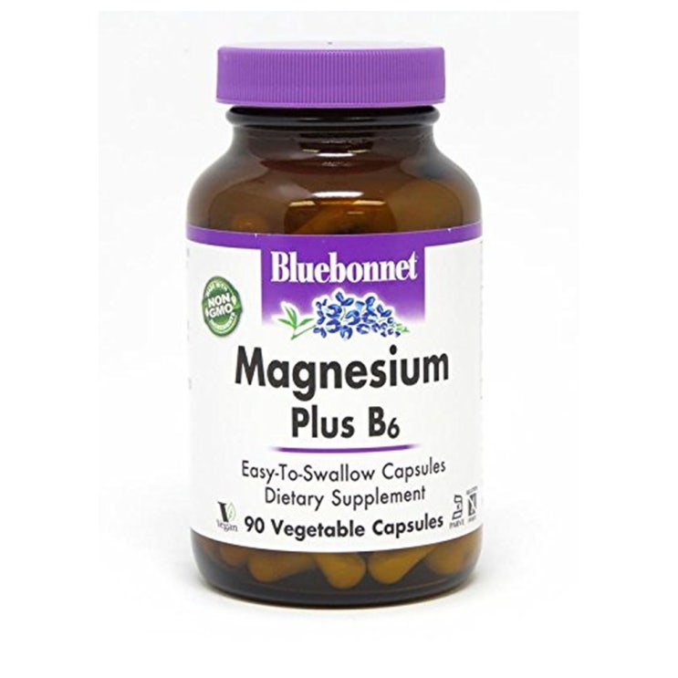  USA 블루보넷 마그네슘 플러스 비타민 B6 90정 BlueBonnet Magnesium Plus B6 Vegetarian Capsules F