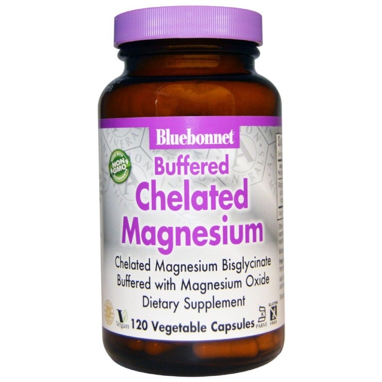   Bluebonnet 블루보넷 버퍼드 킬레이트 마그네슘 Buffered Chelated Magnesium 200mg 120 베지 캡슐 1개
