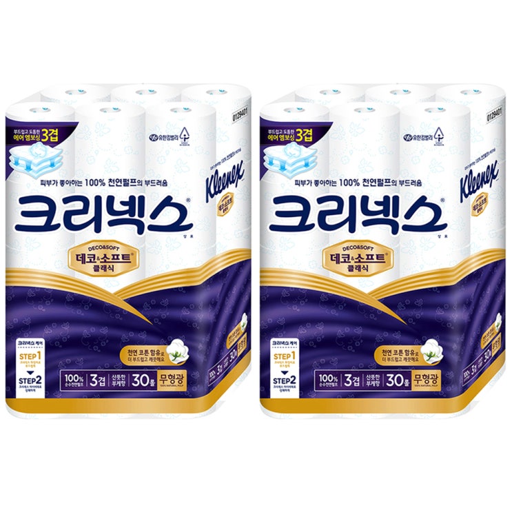 크리넥스 데코앤소프트 클래식 천연펄프 3겹 롤화장지 27m, 30롤, 2팩 추천해요 크리넥스 데코앤소프트 클래식 천연펄프 3겹 롤화장지 27m, 30롤, 2팩 추천해요