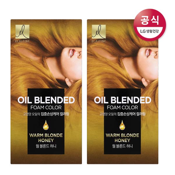 엘라스틴 오일 블렌디드 폼컬러 염색약 웜 블론드 허니 105g x2개, 단품 추천해요 엘라스틴 오일 블렌디드 폼컬러 염색약 웜 블론드 허니 105g x2개, 단품 추천해요