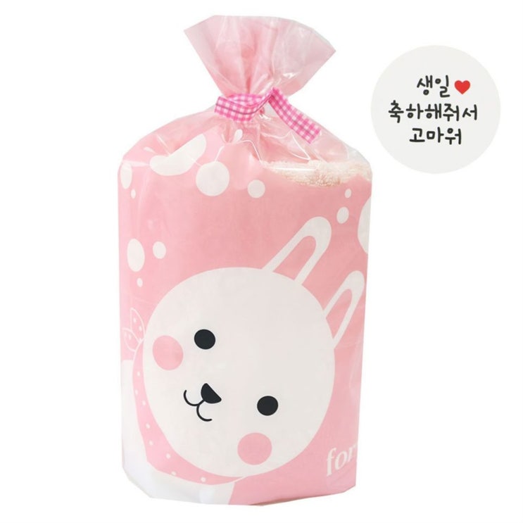  [할인 제품] 황씨네도시락 큐티 토끼봉투 40p + 체크타이 핑크 40p + 화이트원형 생일축하고마워 스티커 40p   11,500원 써보세요