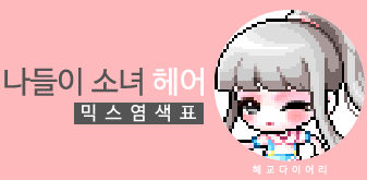  [KMS 캐시] 메이플스토리 나들이 소녀 헤어 믹스염색표(믹염)_ 뽀송 Ver.