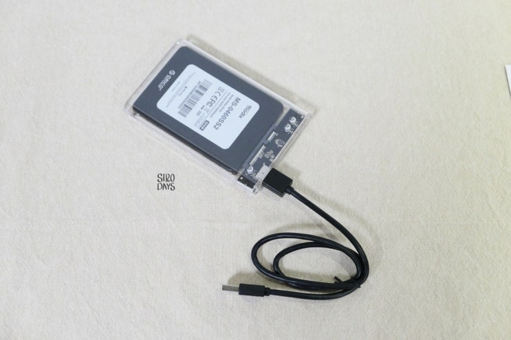  ssd 2.5인치 외장하드 케이스 / 오리코 투명 내돈내산