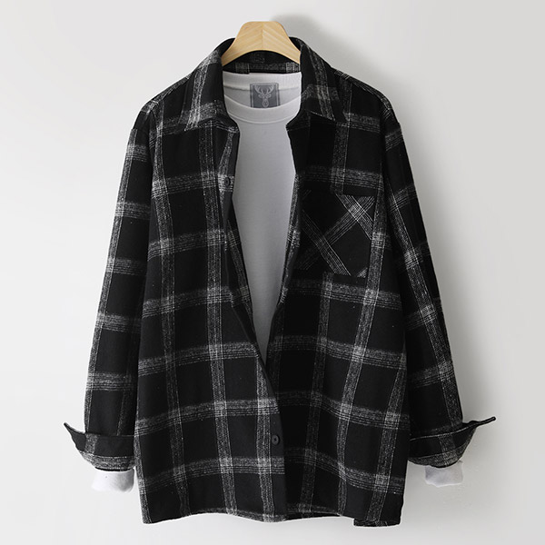 센스체크 오버핏 기모셔츠 (MDLS559RW) 추천해요 센스체크 오버핏 기모셔츠 (MDLS559RW) 추천해요