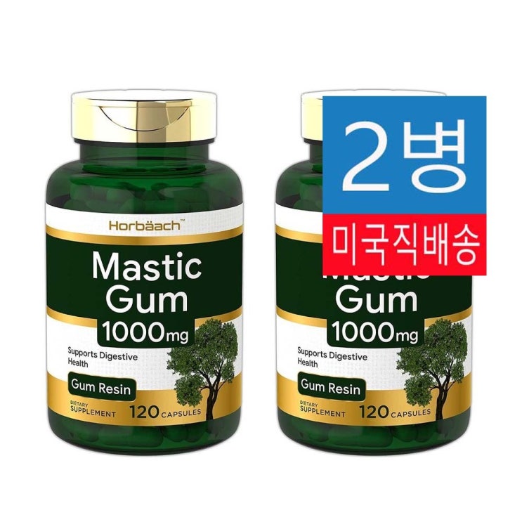 Horbaach 2개세트 매스틱 검 1000mg 120정 Mastic Gum 120 tablets, 2병 추천해요 Horbaach 2개세트 매스틱 검 1000mg 120정 Mastic Gum 120 tablets, 2병 추천해요