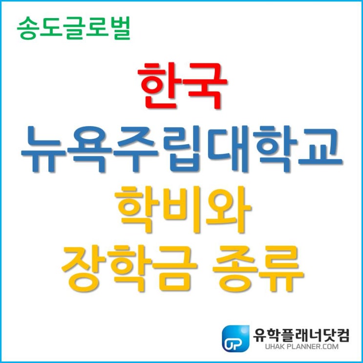  한국뉴욕주립대학교 필수 정보, 학비와 장학금!