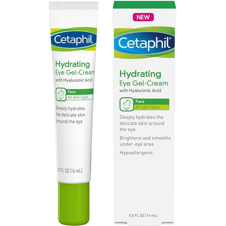  WHAT BOX [WHAT BOX] Cetaphil 히알루론산 함유 세타필 하이 드레이팅 아이젤 크림-깊게 하이드레이트 밝고 매끄럽고 매끄러운 눈 아래 부위를 위해 디자인-모든 피부 타입-저자 극성 및 민감한 피부에 적합-0.5 Fl. 온스 아이크림, 1개 추천해요