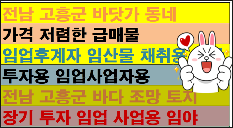 전남 고흥 바닷가 임야 약2만평, 평당 약1만원 총2억 부동산 싼 투자 땅 매매 여행 관광 가볼만한곳 우주발사대 나로도 전남 ...