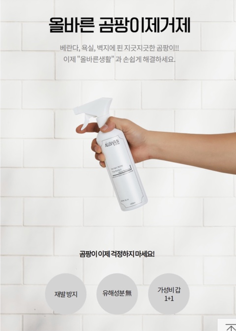  올바른생활 곰팡이제거제 스프레이로 변기, 벽지, 실리콘 까지 한방에 해결!!