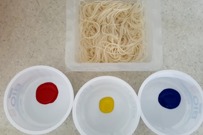  국수물감놀이(27개월 아기랑)