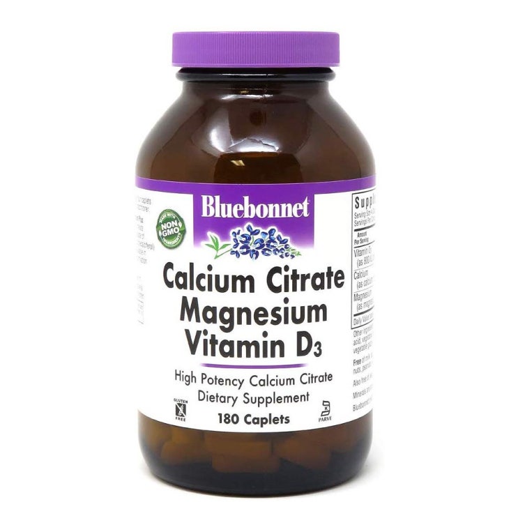  BlueBonnet 블루보넷 구연산 칼슘 마그네슘 비타민D3 180캡슐 45일분량 1병