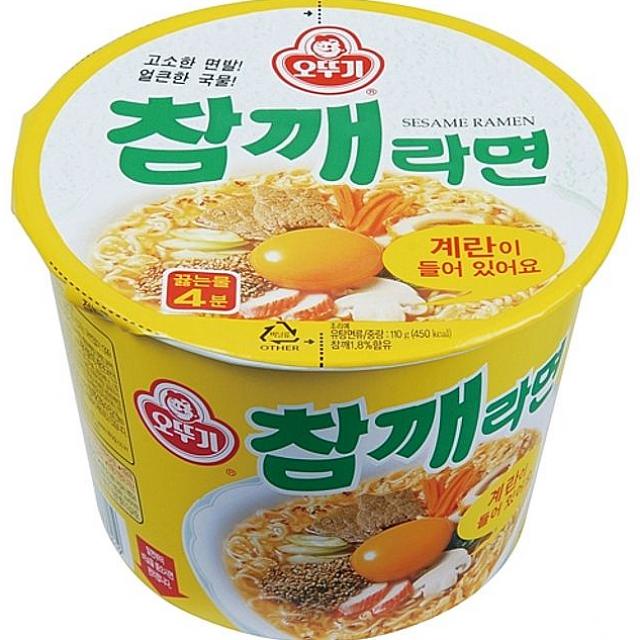  채은마트 문구사무 참깨라면 큰컵 110gx12개 BOX 오뚜기 컵라면 1