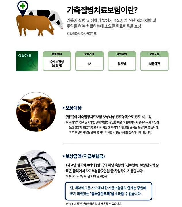'경북도에는 한우도 젖소도 실비보험 들어요' /소 사육농가 가축질병에 대한 진단 및 치료비용 보장 지원 '경북도에는 한우도 젖소도 실비보험 들어요' /소 사육농가 가축질병에 대한 진단 및 치료비용 보장 지원