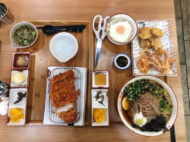  청주 율량동에서 돈가츠 메밀소바 먹었어요. From.타다시제면소