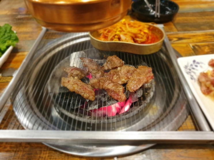 [고기]드럼통 숯불구이/ 장지역 맛집/마늘갈비살 주물럭 숯불구이 맛집