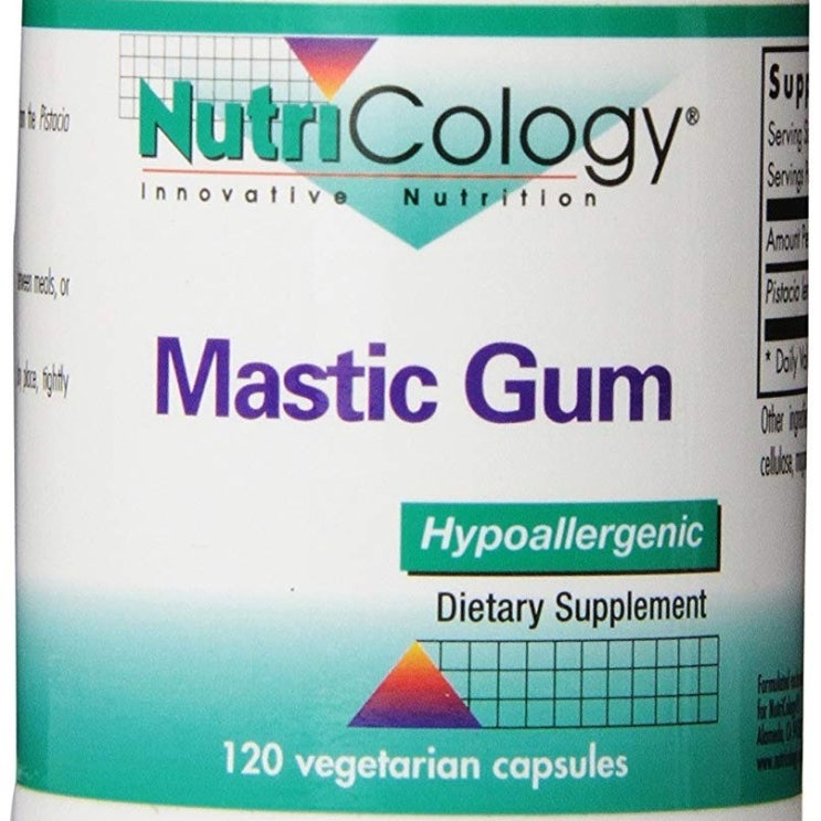 뉴트로콜리지 매스틱 검 120정 Nutricology Mastic Gum Vegetarian Capsules 120 Count, 1병 추천해요