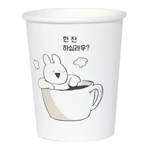  {추천} 오버액션토끼 한잔 종이컵 300ml 1개입 100개 {착한가격}