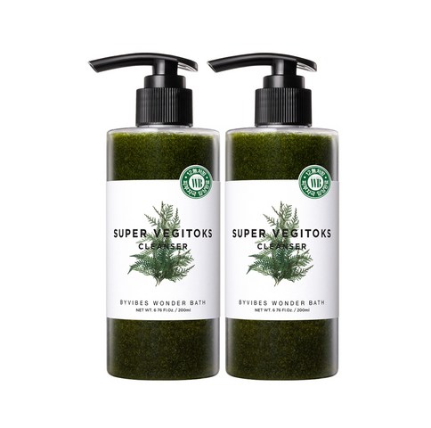  폼/젤/비누 대박 좋은 원더바스 슈퍼 베지톡스 클렌저 그린, 200ml, 2개 쿠팡 