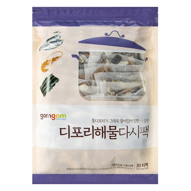 (로켓배송)곰곰 진한 국물용 디포리해물 다시팩, 540g, 1개 추천해요