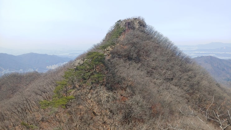 천마산 암봉 오르다 천마산 정상 발 딪다