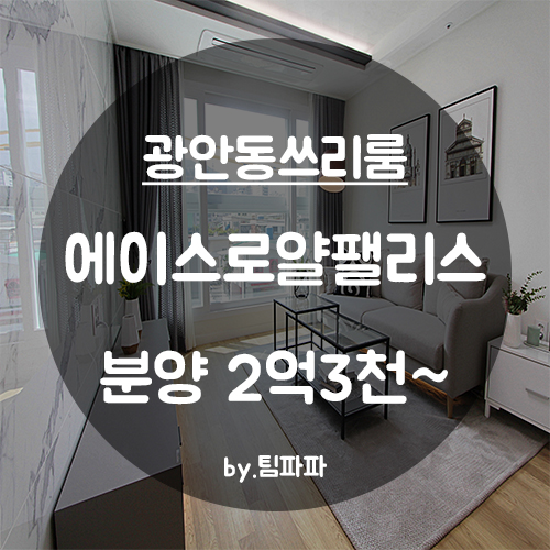 [부산 광안리/광안동] 신축 아파트 에이스로얄팰리스 쓰리룸 20평형 분양