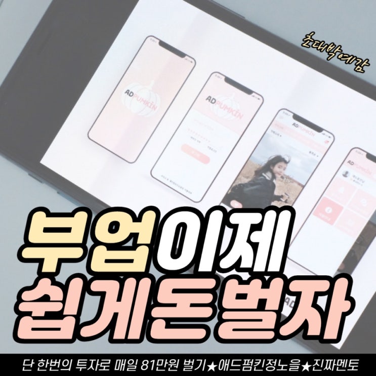  초기비용 한번으로 평생 고정수익벌기!! <부업 이제 쉽게 돈벌자>