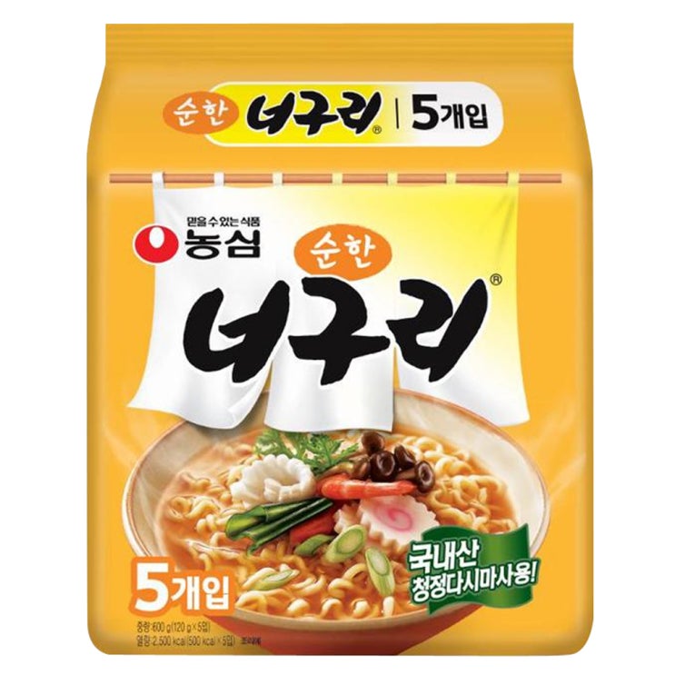  농심 너구리 순한맛 5입 120g 5개입 x 1개