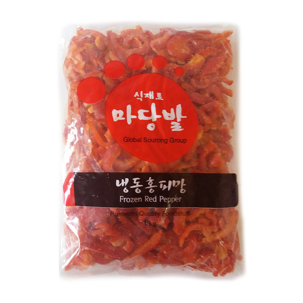  마당발 홍피망다이스 슬라이스 1봉 1kg슬라이스